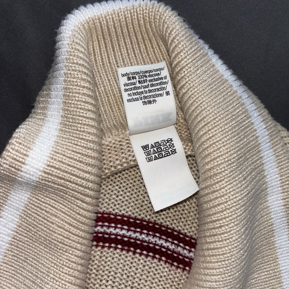 Victoria's Secret PINK Cropped Sweater Womens Large Knit Preppy Split Neck Cozy - Picture 5 of 6